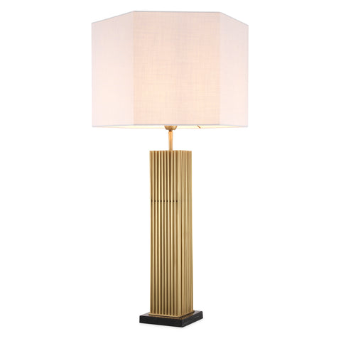 114899UL - Table Lamp Viggo antique brass fin incl shade UL