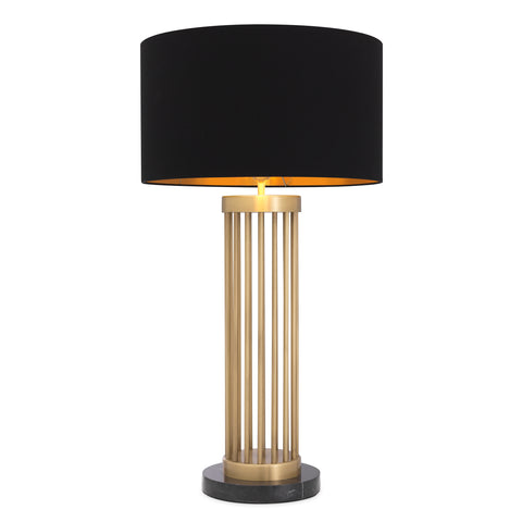114901UL - Table Lamp Condo antique brass finish incl shade UL