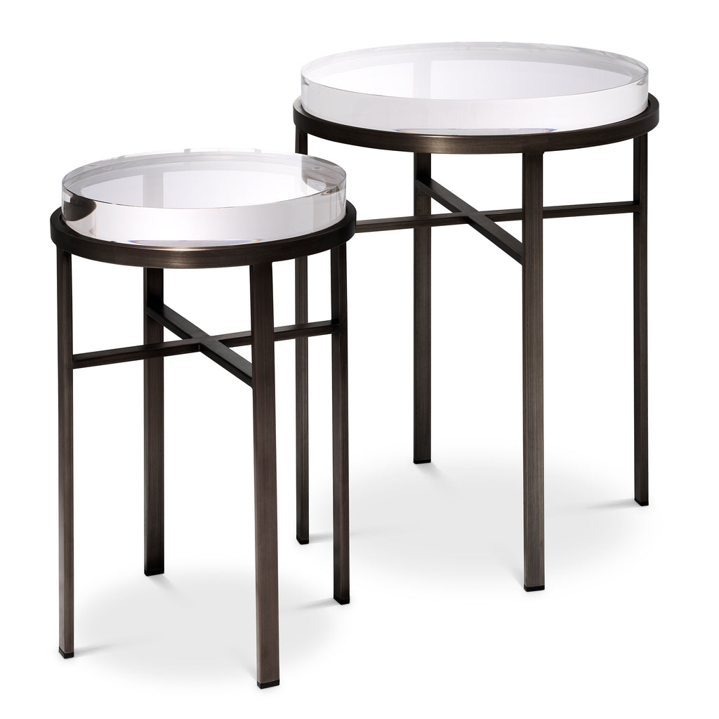 114911 - Side Table Hoxton bronze finish set of 2