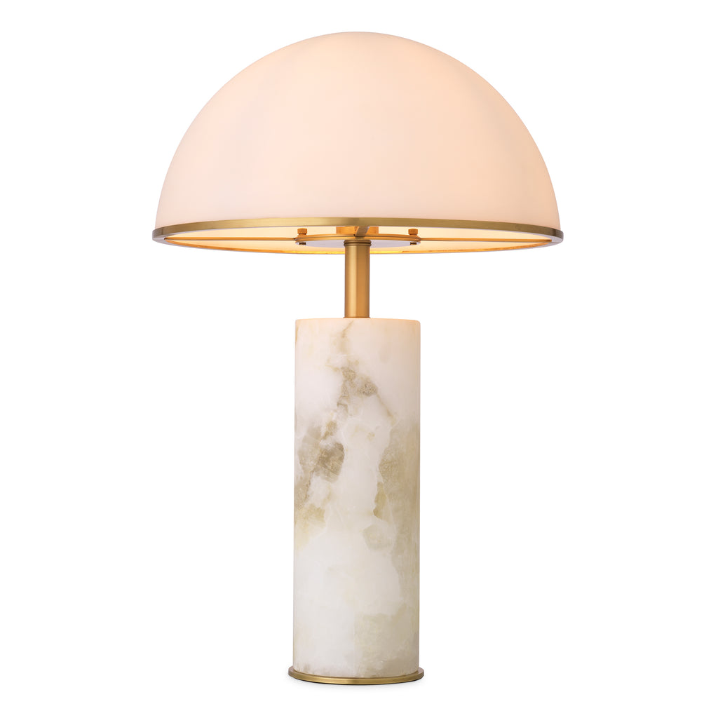 115044UL - Table Lamp Vaneta antique brass finish alabaster UL