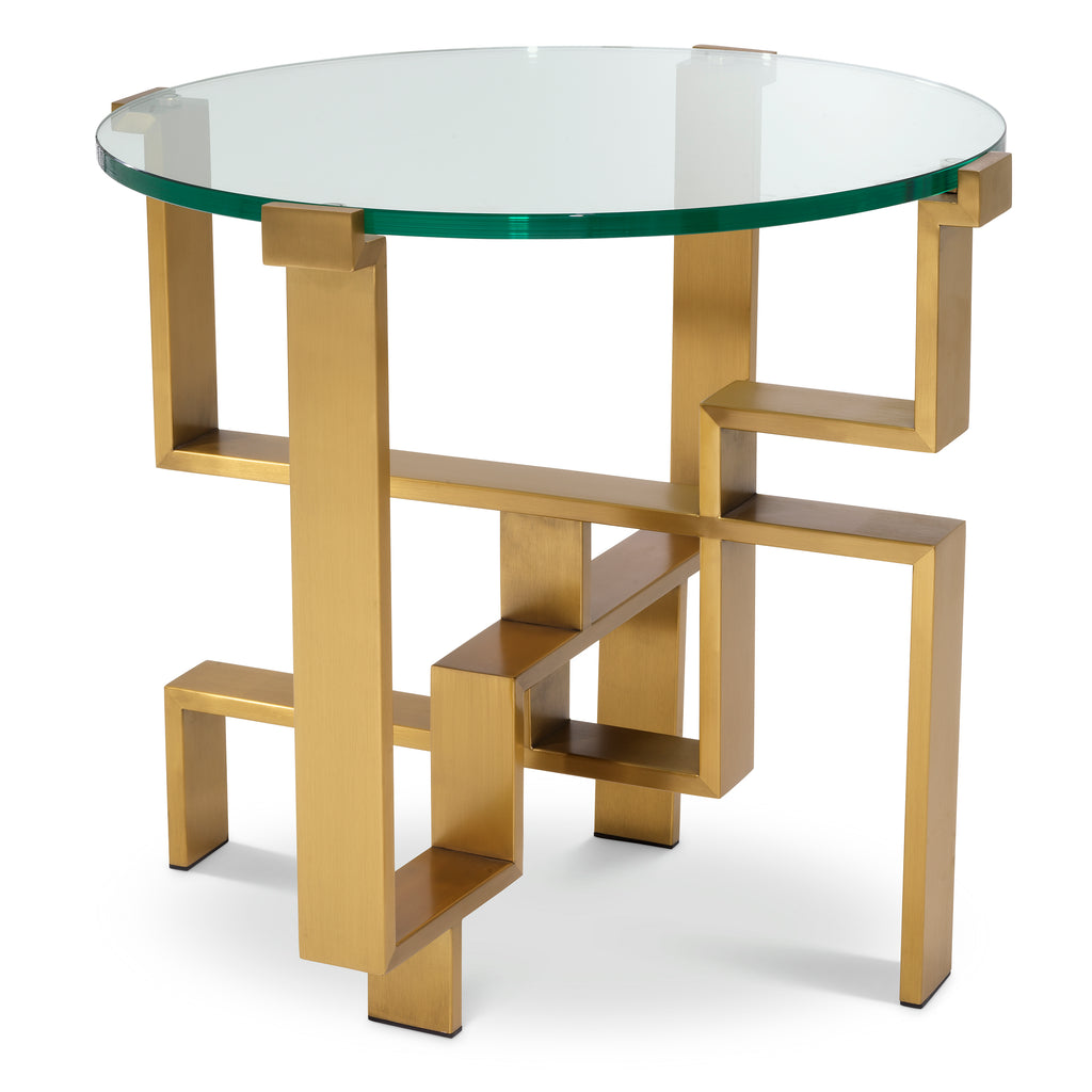 115120 - Side Table Chuck brushed brass finish