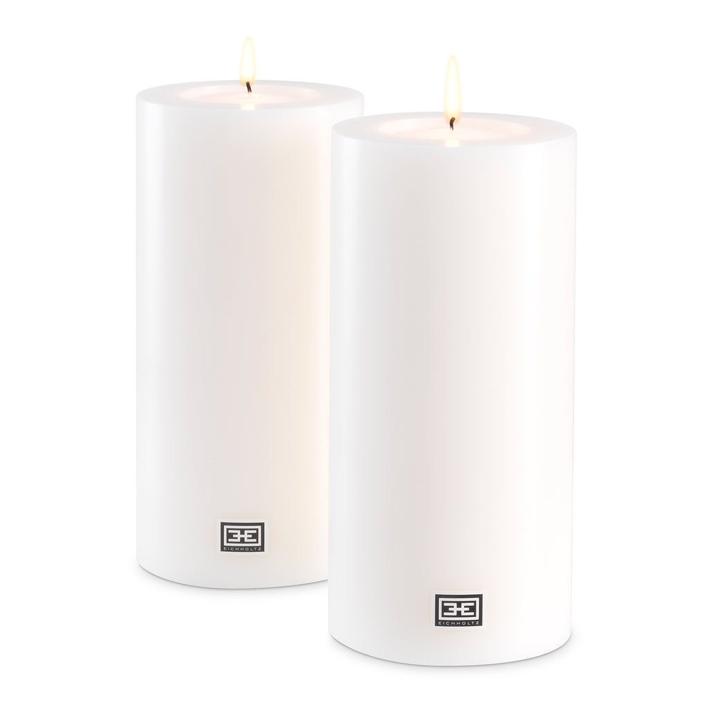 115301 - Artificial Candle ø 12 x H. 25 cm white set of 2