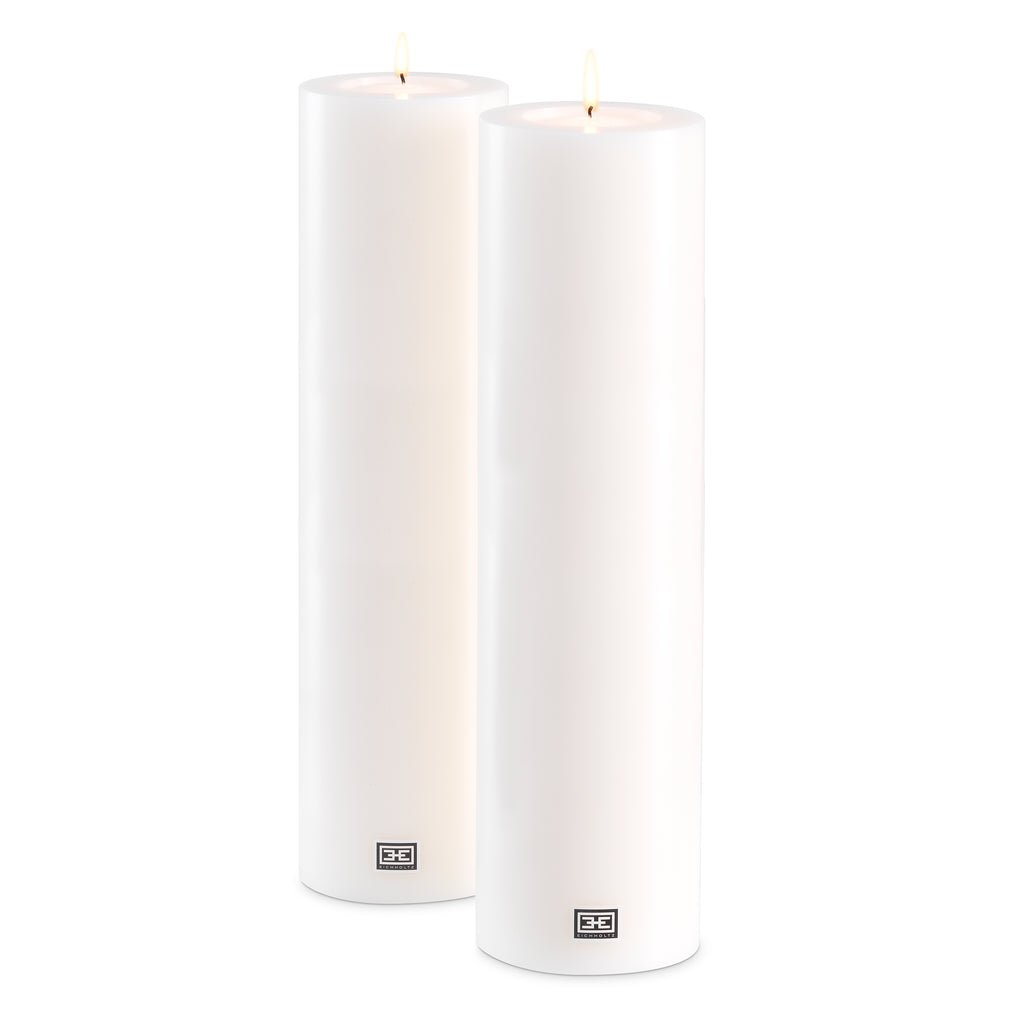 115303 - Artificial Candle ø 12 x H. 45 cm white set of 2