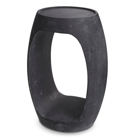 115369 - Side Table Clipper high honed black marble