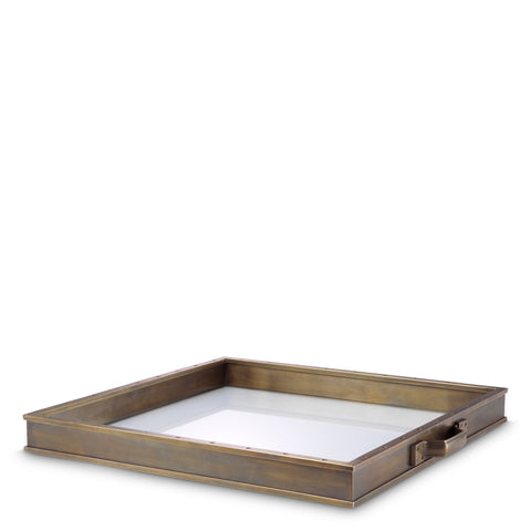 115946 - Tray Trouvaille L vintage brass finish