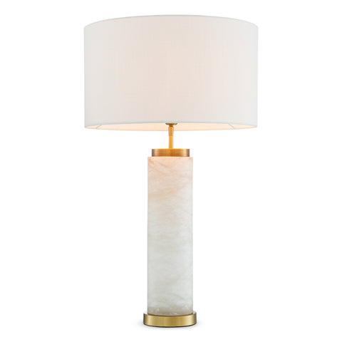 116000UL - Table Lamp Lxry ant br finish alabaster incl shade UL