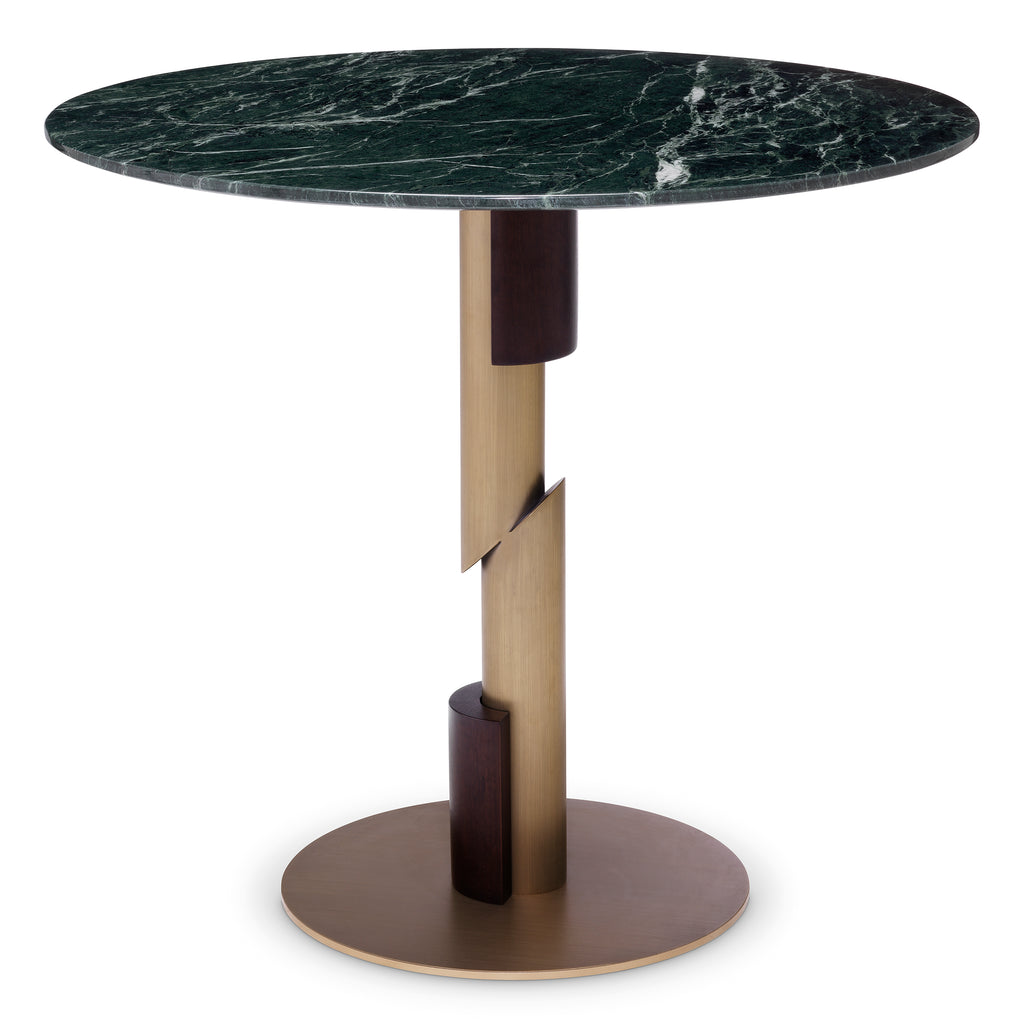 116300 - Dining Table Flow brushed brass green marble