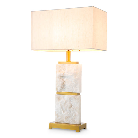 116416UL - Table Lamp Newton L antique brass finish incl shade UL