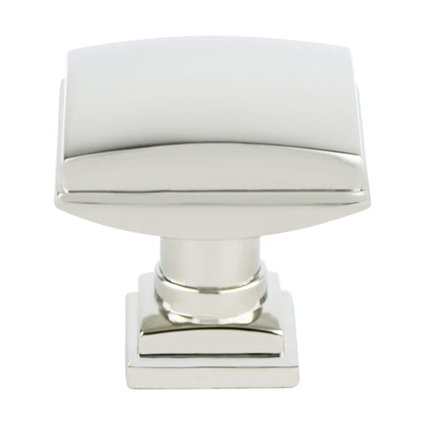 Tailored Traditional Polished Nickel Knob - This knob has a tooth on the bottom.
