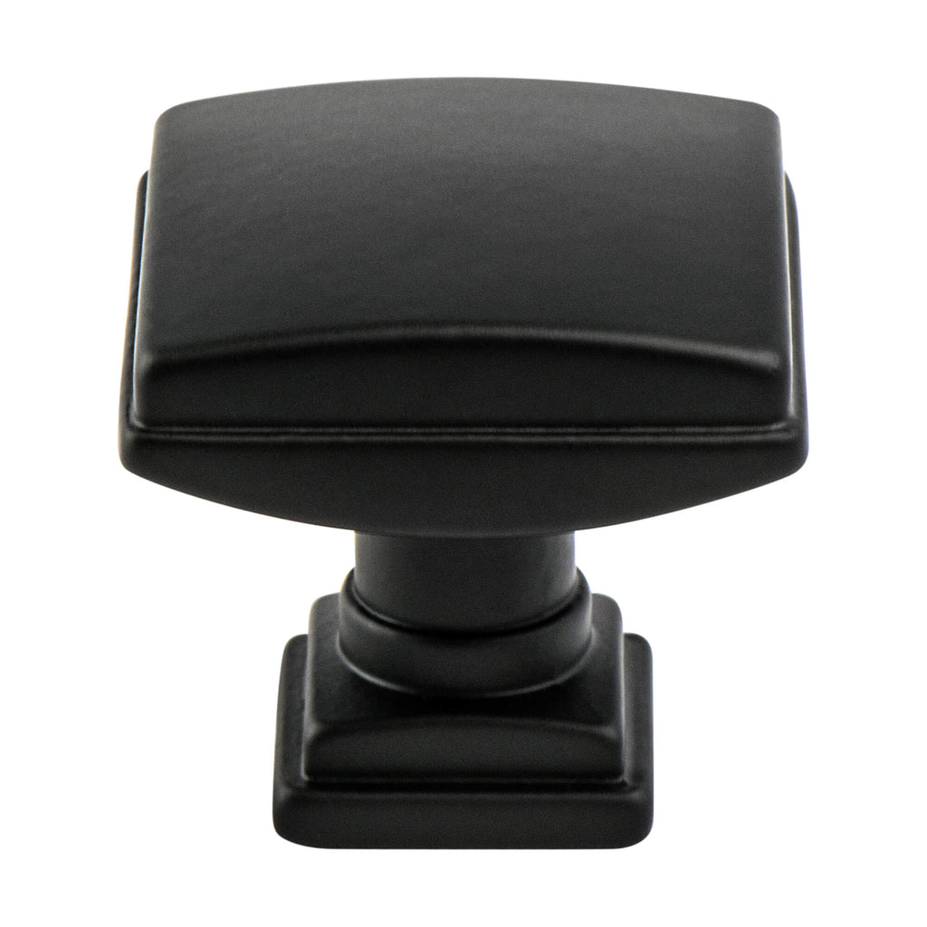 Tailored Traditional Matte Black Knob - This knob has a tooth on the bottom.