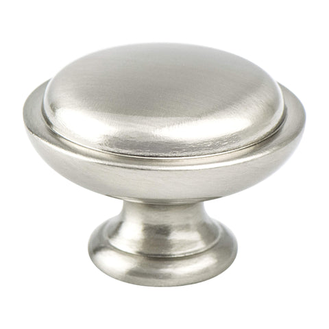 Traditional Advantage One Brushed Nickel Rimmed Knob