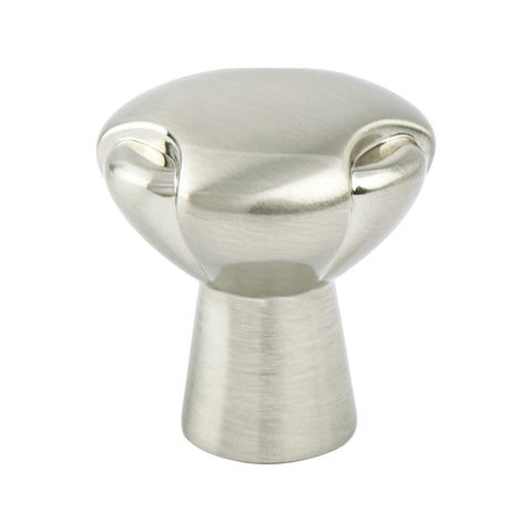 Vested Interest Brushed Nickel Knob - This knob has a tooth on the bottom.