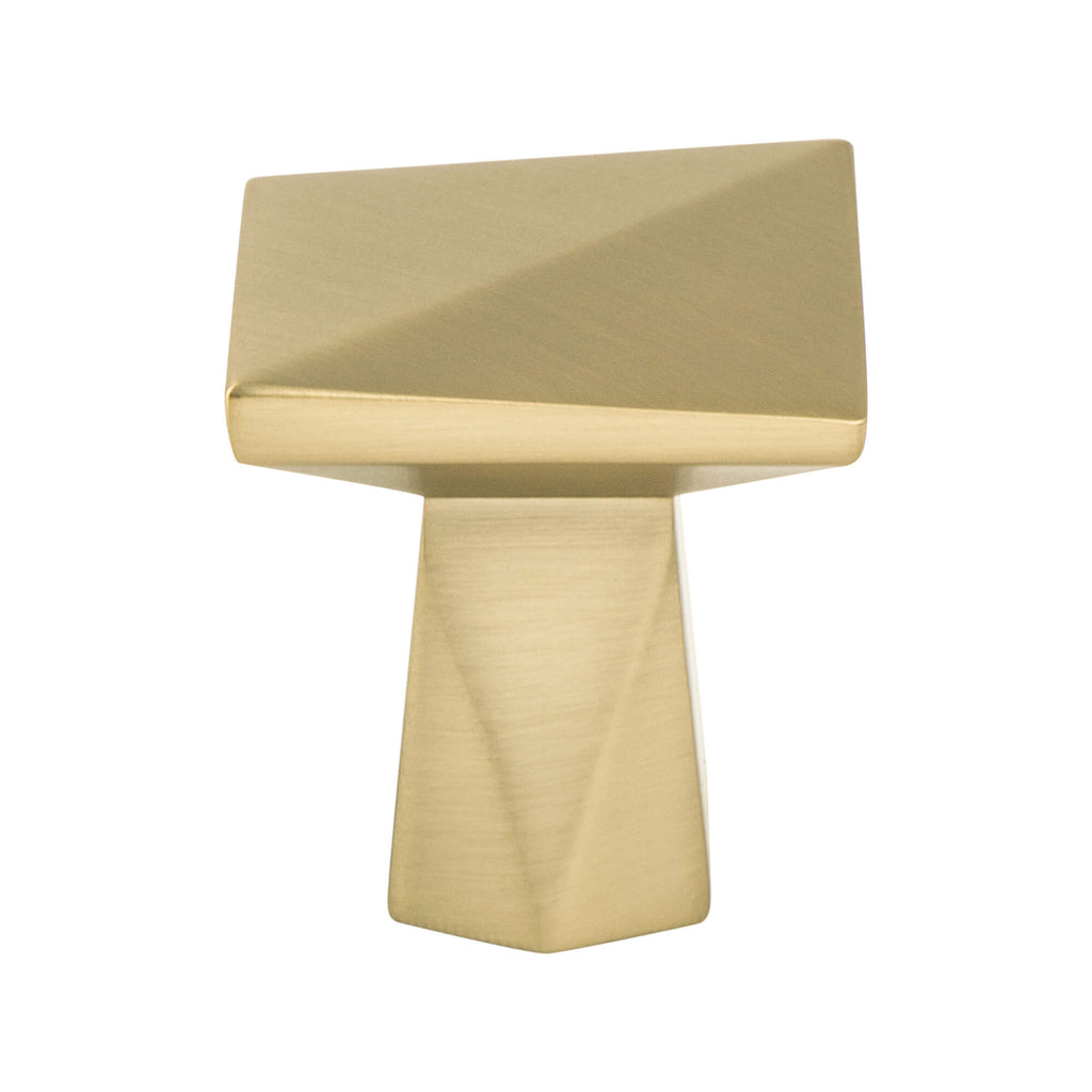 Swagger Modern Brushed Gold Knob - Formally known as Modern Bronze.  This knob has a tooth on the bottom.