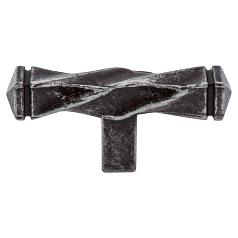 Rhapsody Weathered Iron Twisted Knob - This knob has a tooth on the bottom.