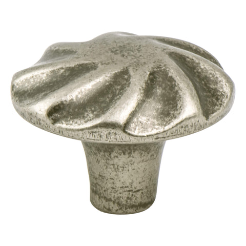 Rhapsody Weathered Nickel Spiral Knob - This knob has a tooth on the bottom.