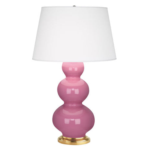 318X Schiaparelli Pink Triple Gourd Table Lamp