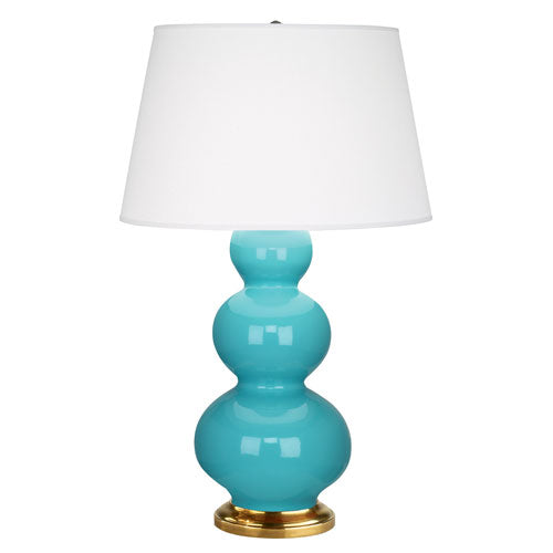 322X Egg Blue Triple Gourd Table Lamp