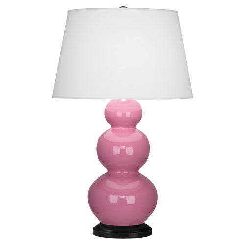 338X Schiaparelli Pink Triple Gourd Table Lamp