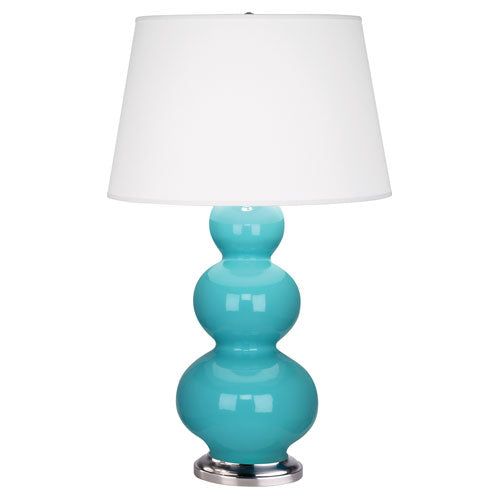 362X Egg Blue Triple Gourd Table Lamp