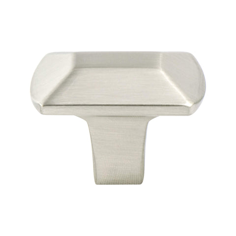Laura Brushed Nickel Knob - This knob has a tooth on the bottom.