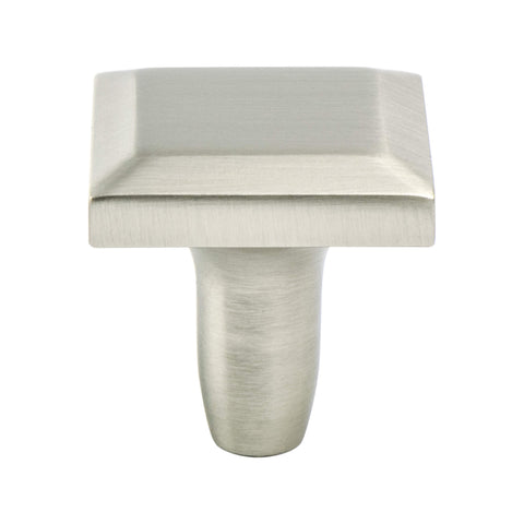 Metro Brushed Nickel Knob - This knob has a tooth on the bottom.