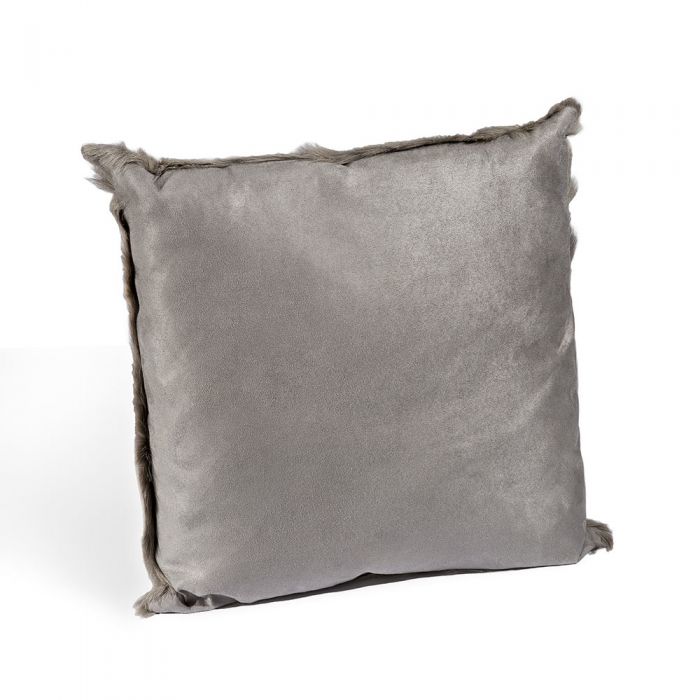 Goat Skin Square Pillow - Grey