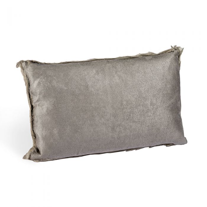 Goat Skin Bolster Pillow - Grey