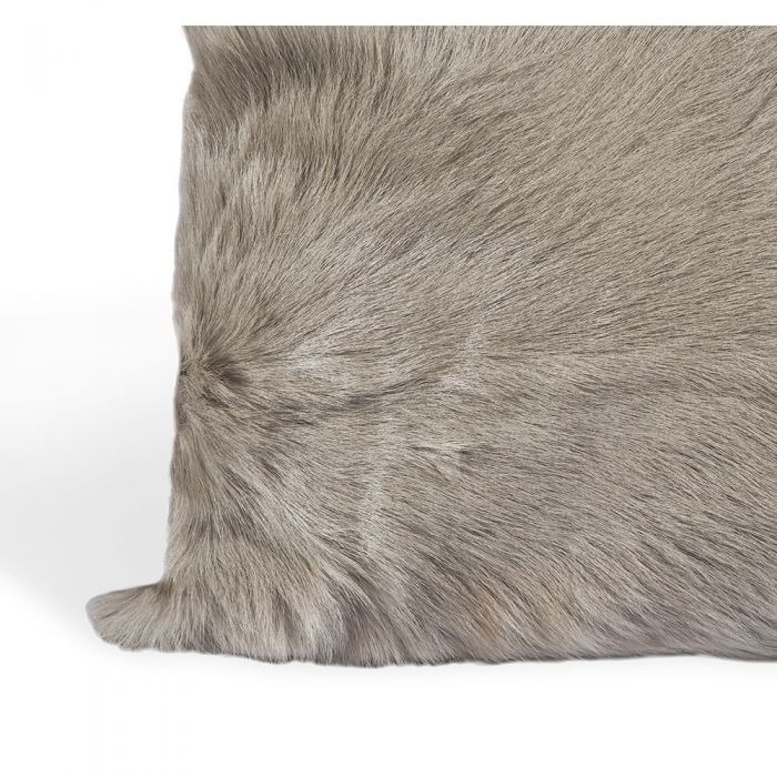 Goat Skin Bolster Pillow - Grey