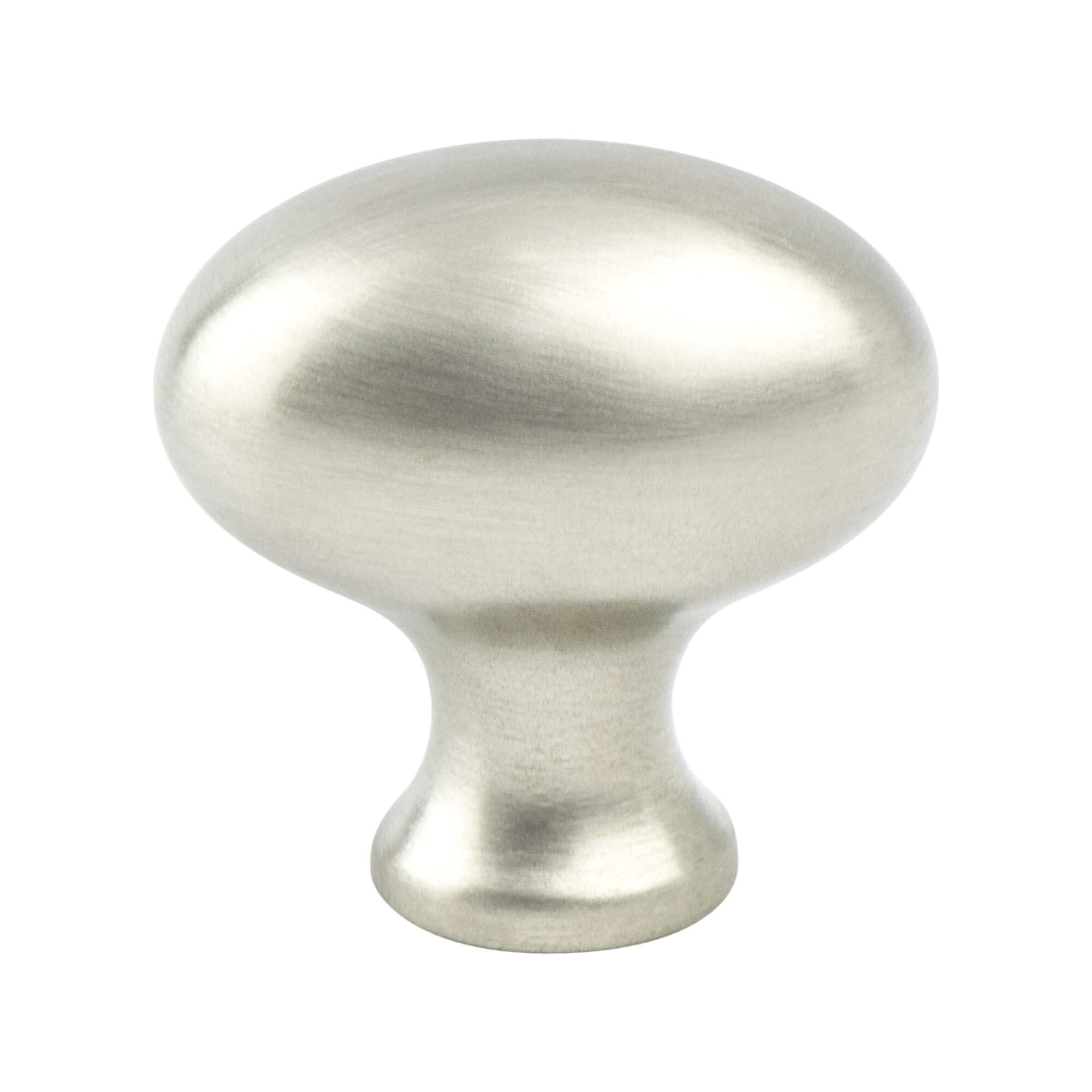 Euro Classica Brushed Nickel Oval Knob