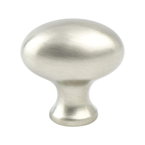 Euro Classica Brushed Nickel Oval Knob