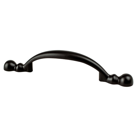 Traditional Advantage Four 3 inch CC Matte Black Rounded End Pull