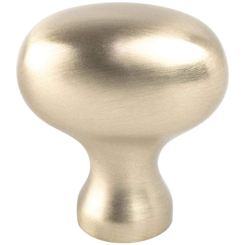 Transitional Advantage Three Champagne Oval Knob - This knob has a tooth on the bottom.