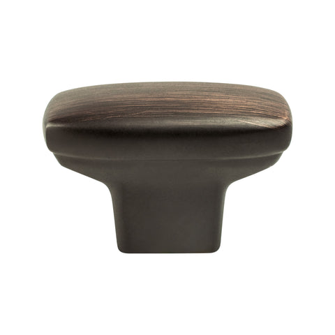 Transitional Advantage One Verona Bronze Rounded Rectangle Knob  -This knob has a tooth on the bottom.