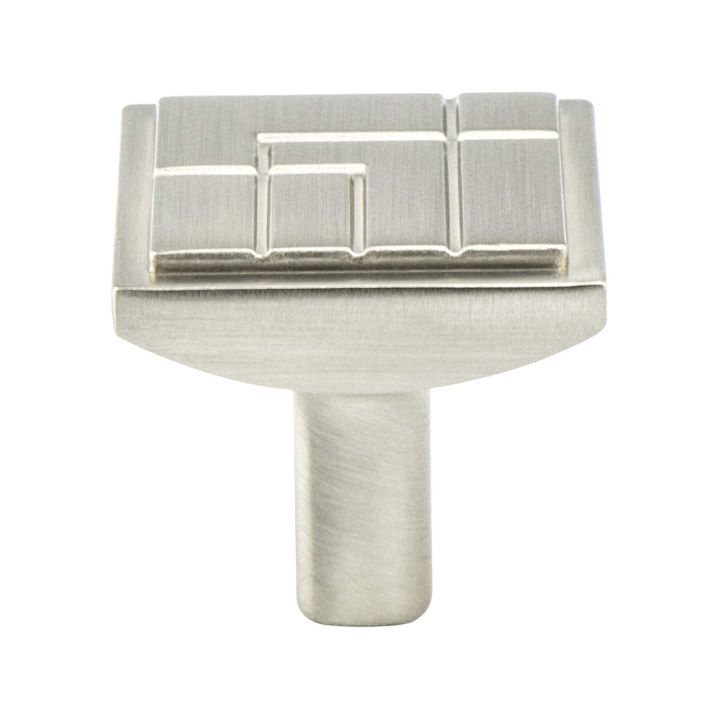 Oak Park Brushed Nickel Knob - This knob has a tooth on the bottom.
