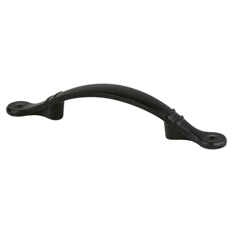 Traditional Advantage Four 3 inch CC Matte Black Ringed Arch Pull
