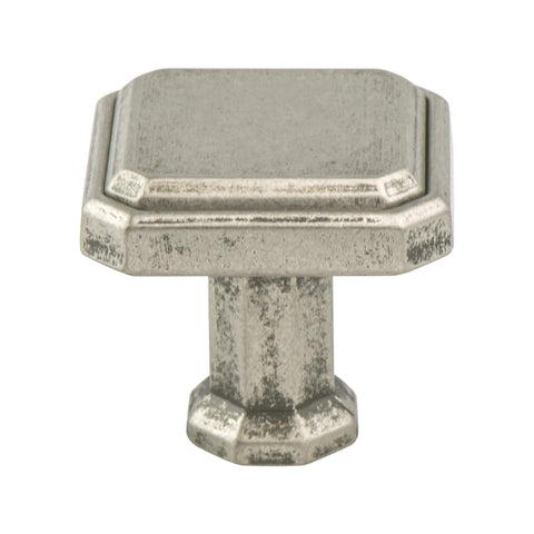 Harmony Weathered Nickel Knob - This knob has a tooth on the bottom.