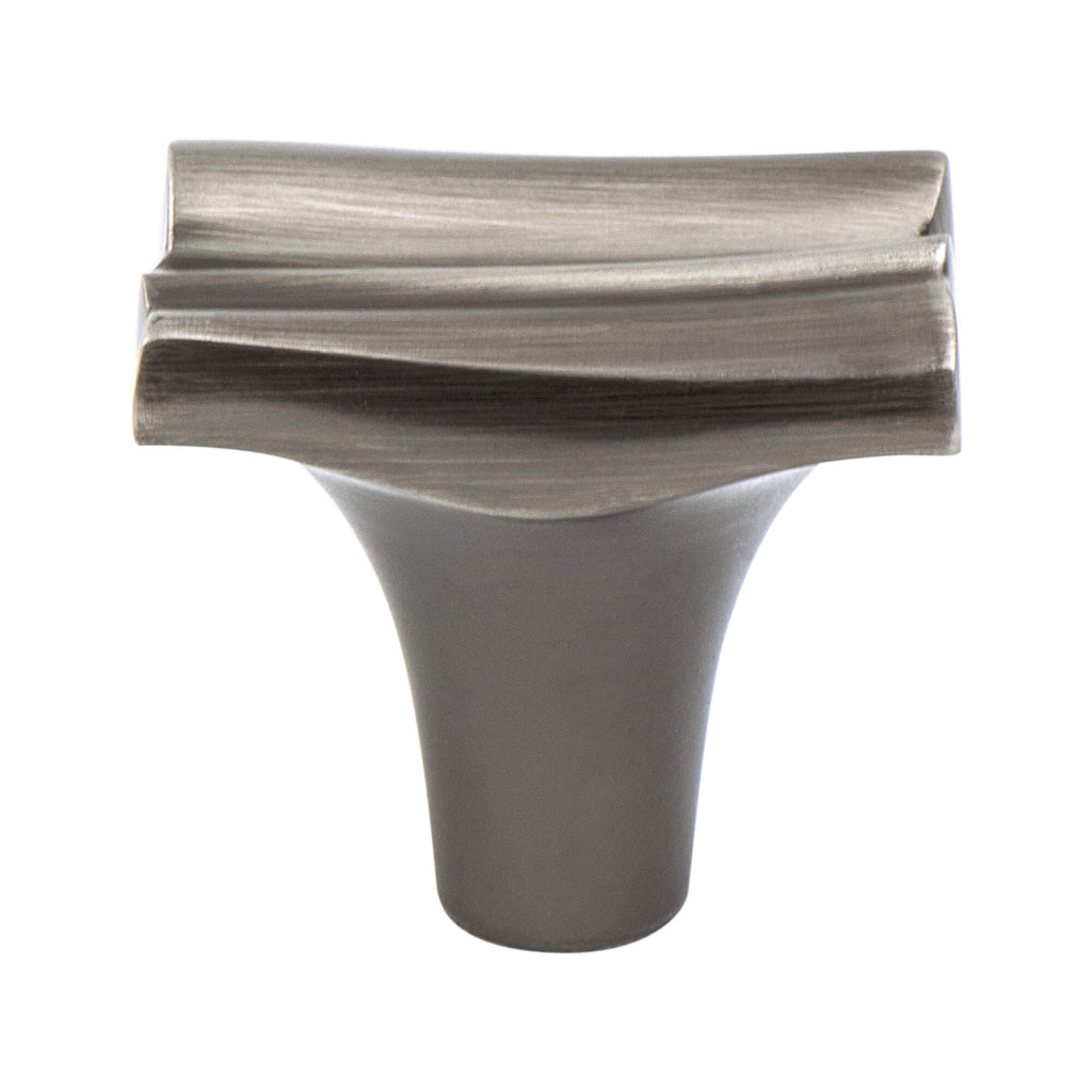 Puritan Brushed Tin Knob - This knob has a tooth on the bottom.
