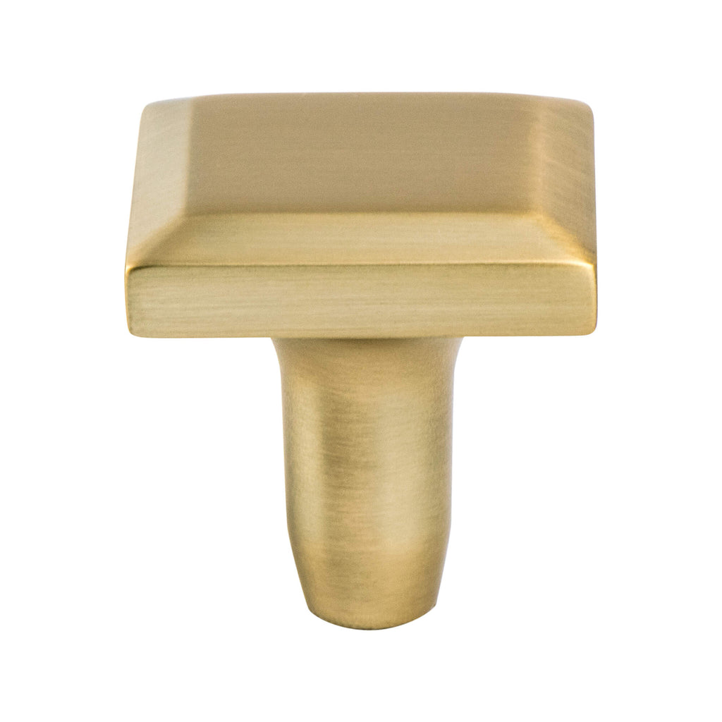 Metro Modern Brushed Gold Knob - Formally known as Modern Bronze. This knob has a tooth on the bottom.