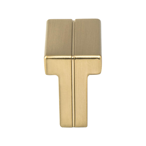 Skyline Modern Brushed Gold Knob - Formally known as Modern Bronze.  This knob has a tooth on the bottom.