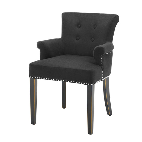 A107635 - Dining Chair Key Largo with arm black cashmere