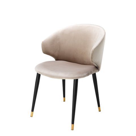 A112777 - Dining Chair Volante w/arm roche beige velvet