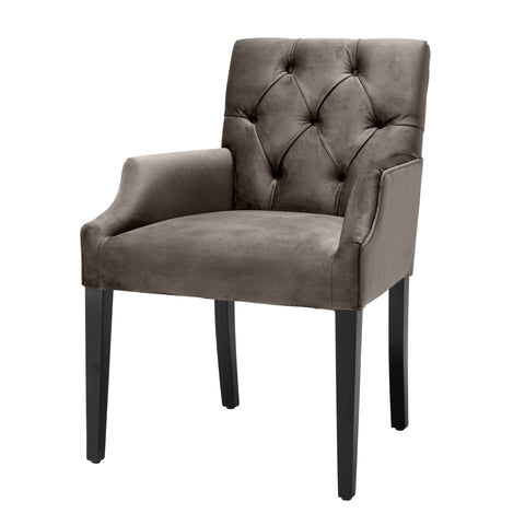 A113946 - Dining Chair Atena with arm savona grey velvet
