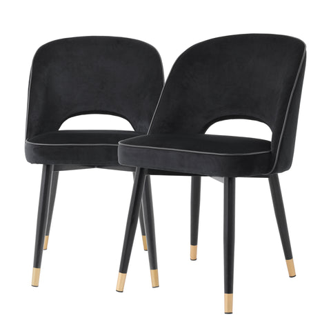 A114401 - Dining Chair Cliff roche black velvet set of 2