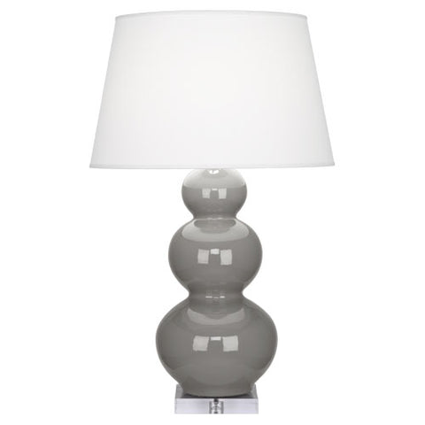 A359X Smokey Taupe Triple Gourd Table Lamp