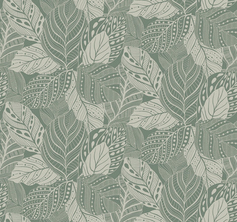 GO8221 Vinca Eucalyptus Wallpaper-Green