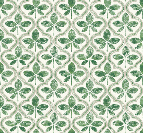 GO8274 Sevilla Clover Wallpaper-Green
