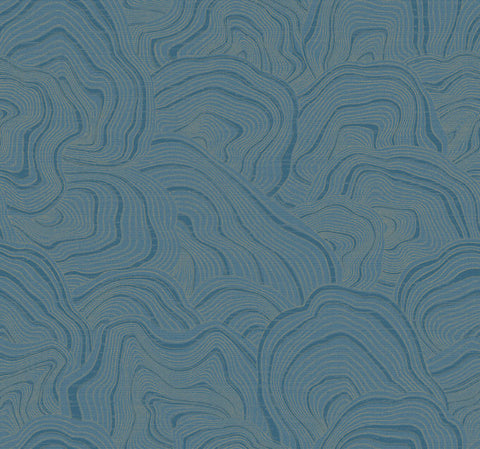 KT2163 Geodes Wallpaper-Blue