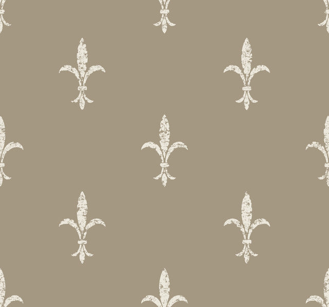 KT2195 Fleur De Lis Wallpaper-Glint/Cream