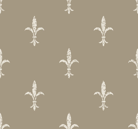 KT2195 Fleur De Lis Wallpaper-Glint/Cream