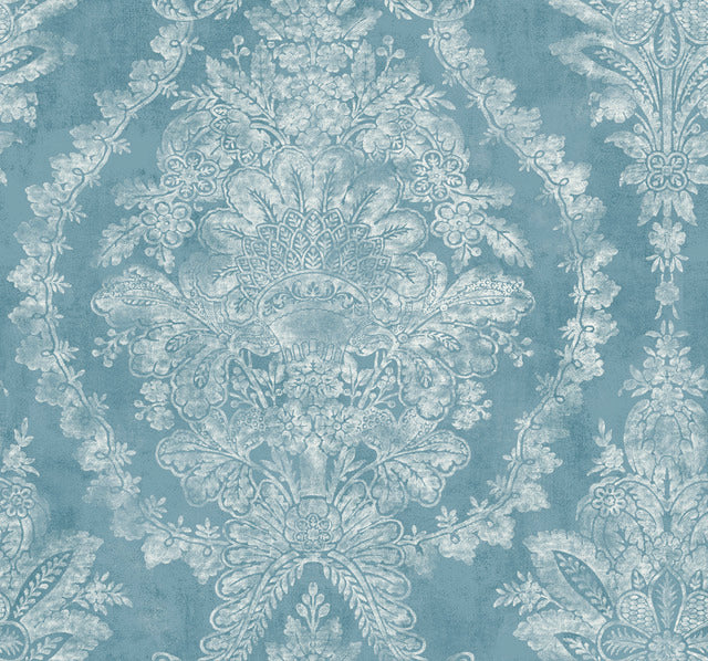 KT2213 Charleston Damask Wallpaper-Blue